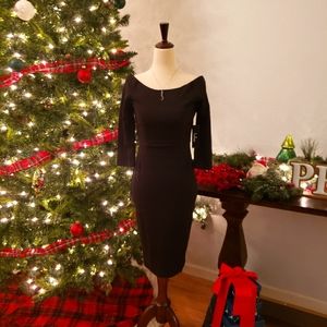 Lulus Small Black C.E.O Midi Dress
